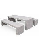 Set pic nic in cemento colore Grigio pietra c/trattamento IDROREPELLENTE - 1 tavolo cm 200x80x80h e 2 panche cm 200x50x50h - CAM