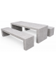Set pic nic in cemento colore Grigio pietra c/trattamento IDROREPELLENTE - 1 tavolo cm 200x80x80h e 2 panche cm 200x50x50h - CAM