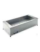 Tavola calda da banco in acciaio inox con griglia fondo - capacità 3 x 1/1 GN cm 114x60x34h