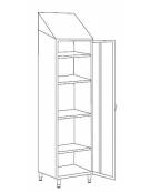 Armadio Portaoggetti inox AISI 430 a 1 Anta con tetto spiovente cm 50x50x215h