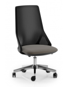 Sedia schienale alto a rete - telaio nero - senza braccioli -rivestimento ignifugo - Movimento gas oscillante - CAM