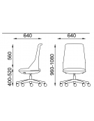 Sedia schienale alto a rete - telaio nero - senza braccioli -rivestimento ignifugo - Movimento gas oscillante - CAM