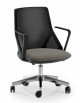 Sedia schienale basso a rete con braccioli in nylon nero - rivestimento ignifugo - Movimento gas oscillante - CAM
