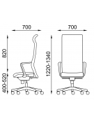 Sedia schienale super alto con braccioli in nylon bianco - rivestimento ignifugo - Movimento sincronizzato autobalance