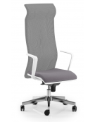 Sedia schienale super alto con braccioli in nylon bianco - rivestimento ignifugo - Movimento sincronizzato - CAM