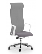 Sedia schienale super alto con braccioli in nylon bianco - rivestimento ignifugo - Movimento sincronizzato con traslatore