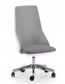 Sedia schienale alto a rete - telaio bianco - senza braccioli -rivestimento ignifugo - Movimento gas oscillante - CAM