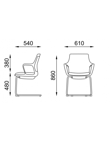 Poltrona schienale in nylon bianco con braccioli - struttura a slitta cromata - rivestimento ignifugo - Certificata CAM