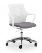 Poltrona schienale in nylon bianco con braccioli - rivestimento in Ecopelle o Poliestere ignifugo - Certificata CAM