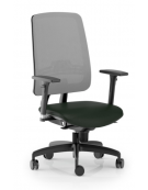 Poltrona schienale alto in rete con braccioli - rivestimento ignifugo - Movimento sincronizzato - Certificata CAM