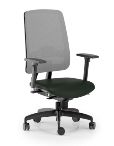 Poltrona schienale alto in rete con braccioli - rivestimento ignifugo - Movimento sincronizzato - Certificata CAM