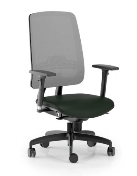 Poltrona schienale alto in rete con braccioli - rivestimento ignifugo - Movimento sincronizzato - Certificata CAM