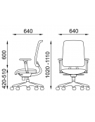 Poltrona schienale alto in rete con braccioli - rivestimento ignifugo - Movimento sincronizzato con traslatore - CAM