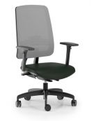 Poltrona schienale alto in rete con braccioli - rivestimento ignifugo - Movimento sincronizzato autobalance - CAM