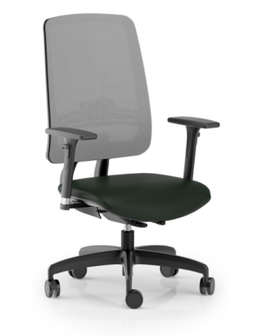 Poltrona schienale alto in rete con braccioli - rivestimento ignifugo - Movimento sincronizzato autobalance - CAM