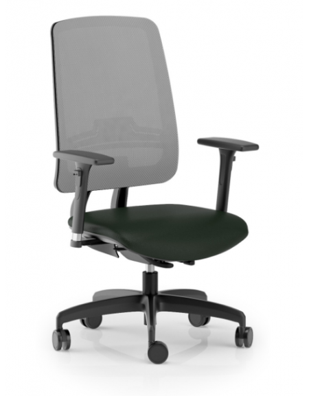 Poltrona schienale alto in rete con braccioli - rivestimento ignifugo - Movimento sincronizzato autobalance - CAM