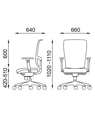 Poltrona schienale alto in rete con braccioli - rivestimento ignifugo - Movimento sincronizzato con traslatore - CAM