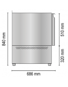 Saladette refrigerata in acciaio inox 2 porte, senza piano con sottopiano isolante - lt 210 - mm 900x700x840h