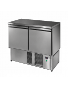Saladette refrigerata in acciaio inox 2 porte, senza piano con sottopiano isolante - lt 210 - mm 900x700x840h