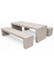 Set pic nic in cemento colore Grigio travertino trattamento IDROREPELLENTE - 1 tavolo cm 200x80x80h e 2 panche cm 200x50x50h-CAM