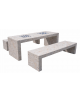 Set pic nic in cemento colore Grigio travertino - 1 tavolo cm 200x80x80h e 2 panche cm 200x50x50h - Con scacchiera - CAM