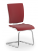 Poltrona visitatore a slitta in acciaio cromata con coprischienale in nylon bianco - rivestimento ignifugo - CAM