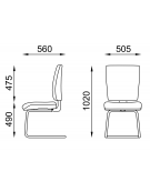 Poltrona visitatore a slitta in acciaio cromata con coprischienale in nylon bianco - rivestimento ignifugo - CAM