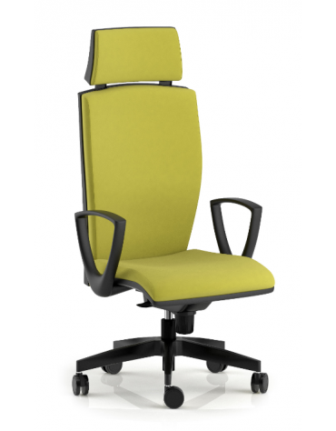 Poltrona schienale alto con braccioli e poggiatesta - Movimento sincronizzato a 5 posizioni - rivestimento ignifugo