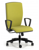 Poltrona schienale alto con braccioli - Movimento sincronizzato a 4 posizioni - rivestimento ignifugo - CAM