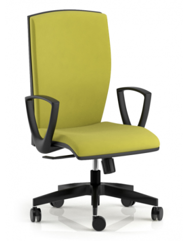 Poltrona schienale alto con braccioli - Movimento sincronizzato a 4 posizioni - rivestimento ignifugo - CAM