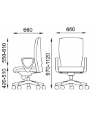 Poltrona schienale alto con braccioli - Movimento sincronizzato a 5 posizioni - rivestimento ignifugo - CAM
