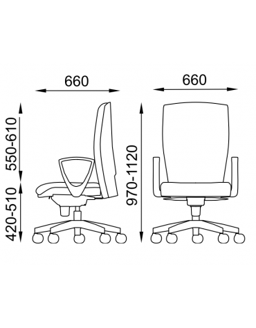 Poltrona schienale alto con braccioli - Movimento sincronizzato a 5 posizioni - rivestimento ignifugo - CAM