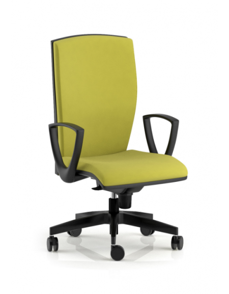 Poltrona schienale alto con braccioli - Movimento sincronizzato a 5 posizioni - rivestimento ignifugo - CAM