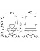 Poltrona schienale alto con braccioli - Movimento sincronizzato con traslatore - rivestimento ignifugo - CAM