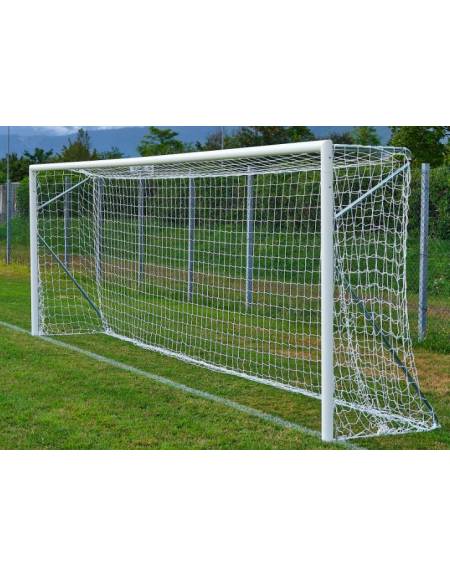 Coppia porte 6x2 metri in alluminio sez. 80 mm.,traversa divisa a metà mobili, gomiti saldati.