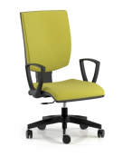 Poltrona schienale medio con braccioli - Meccanismo contatto permanente - rivestimento ignifugo - CAM