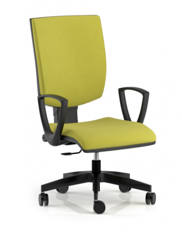 Poltrona schienale medio con braccioli - Meccanismo contatto permanente - rivestimento ignifugo - CAM