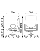 Poltrona schienale medio con braccioli - Meccanismo contatto permanente - rivestimento ignifugo - CAM
