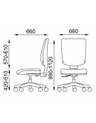 Poltrona schienale medio senza braccioli - Meccanismo contatto permanente - rivestimento ignifugo - CAM