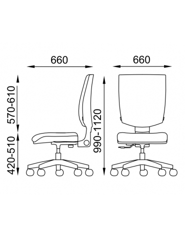 Poltrona schienale medio senza braccioli - Meccanismo contatto permanente - rivestimento ignifugo - CAM