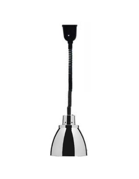 Lampada riscaldante ad infrarossi - colore cromato - potenza 250w - cm ø 22,5x48/155h