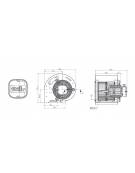 Motoventilatore centrifugo per cappe SDR 7/7-4 - Potenza 145 Watt - Rpm 1.300 - IP54 - Dimensioni cm 31,7x32,5x30,1h