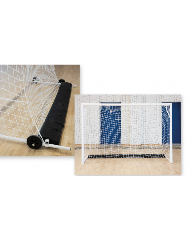 Coppia porte calcetto in alluminio verniciato sezione mm 80 - dimensioni cm 300x200 - Zavorre incluse