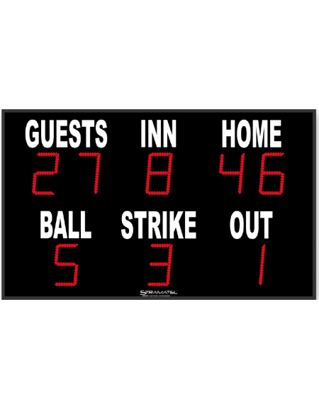 Tabellone elettronico segnapunti baseball per esterno - 452 FBB - dimensioni cm 190×115 - Completo di console