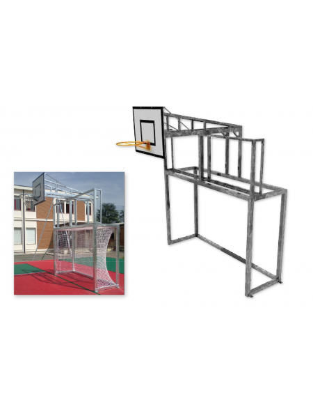 Impianto stazione combinato: porta da calcetto e impianto basket