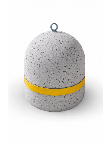 DISSUASORE VERTICALE BASSO IN CEMENTO KG 200 - COLORE GRIGIO PIETRA - FASCIA CATARIFRANGENTE - CM 52x52x52H - Conforme ai CAM