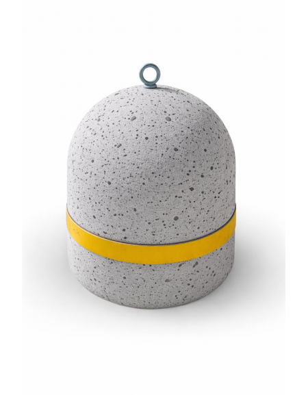 DISSUASORE VERTICALE BASSO IN CEMENTO KG 200 - COLORE GRIGIO PIETRA - FASCIA CATARIFRANGENTE - CM 52x52x52H - Conforme ai CAM