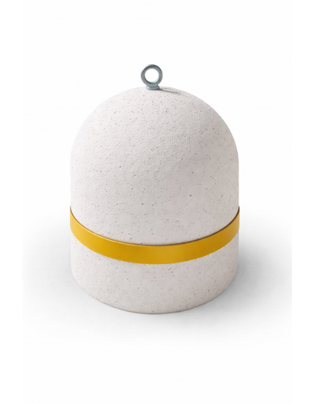 DISSUASORE VERTICALE BASSO IN CEMENTO KG 200 - COLORE BIANCO PIETRA - FASCIA CATARIFRANGENTE - CM 52x52x52H - Conforme ai CAM