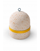 DISSUASORE VERTICALE KG 200 IN CEMENTO, FASCIA CATARIFRANGENTE - COLORE BIANCO TRAVERTINO - CM 52x52x52H - Conforme ai CAM