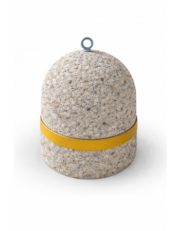 DISSUASORE VERTICALE BASSO IN CEMENTO KG 200 - COLORE GRIGIO SABBIATO - FASCIA CATARIFRANGENTE - CM 52x52x52H - Conforme ai CAM